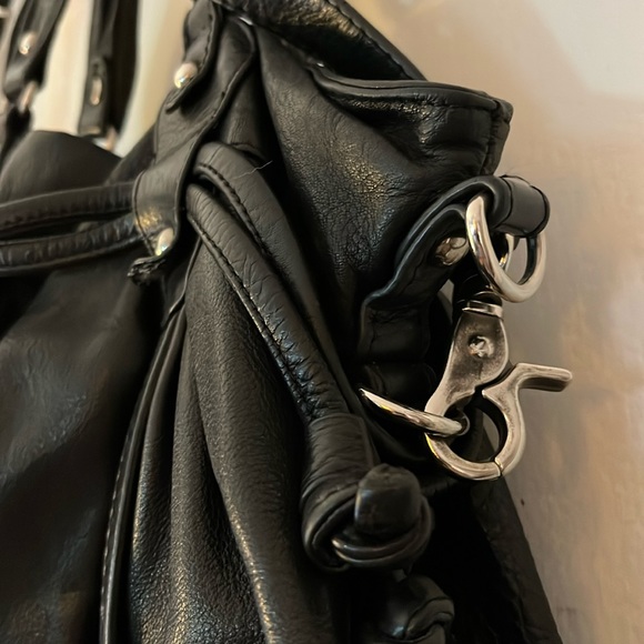 Sabrina New York Drawstring VINTAGE LEATHER SATCHEL SHOULDER BAG - Picture 2 of 6